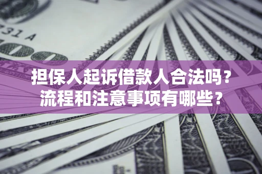 武汉担保人起诉借款人合法吗？流程和注意事项有哪些？