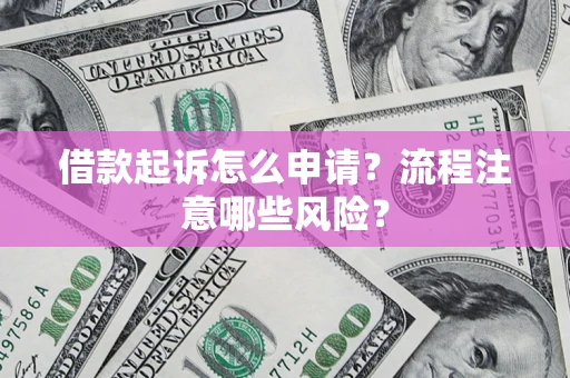 武汉借款起诉怎么申请？流程注意哪些风险？